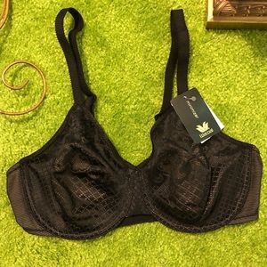 WACOAL Visual Effects Minimizer Bra 32D Black NWT